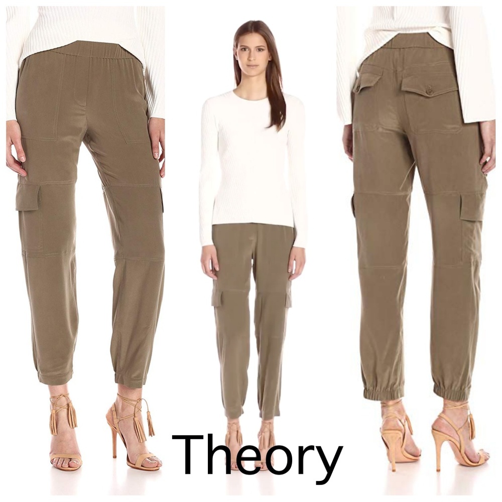 Theory Hamtana Summer Silk Cargo Pants